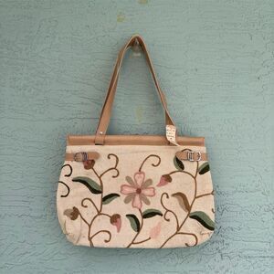 Unk Vintage Floral Embroidered Shoulder Bag Multicolor Women's Handbag